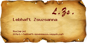 Lebhaft Zsuzsanna névjegykártya